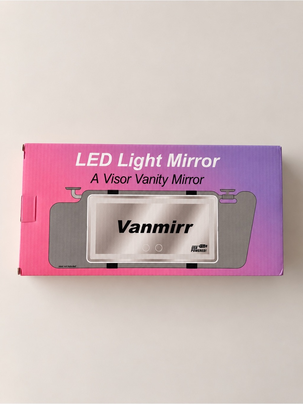 Vanmirr LED Car Sun Visor Vanity Mirror USB Lighted White